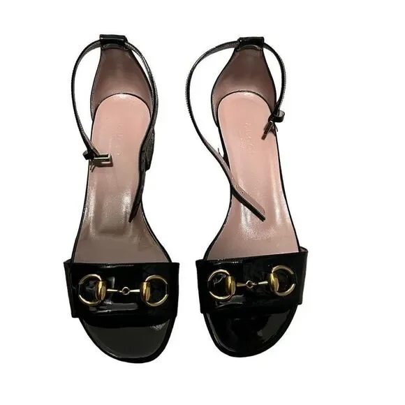 Gucci Leather Horsebit Low Heel Sandals - Picture 2 of 9